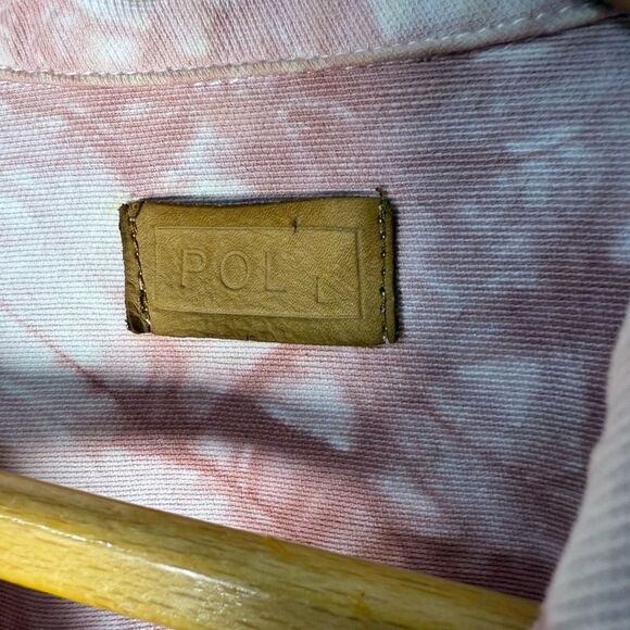 POL Pink and White Tie-Dye Jean Jacket | L - Picture 2 of 4